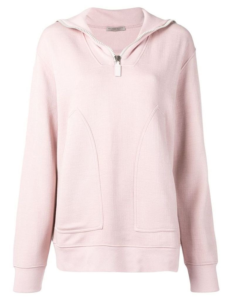 Bottega Veneta zip collar sweatshirt - Pink