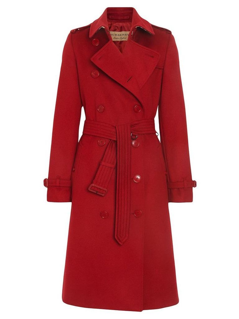 Burberry Cashmere Trench Coat - Red