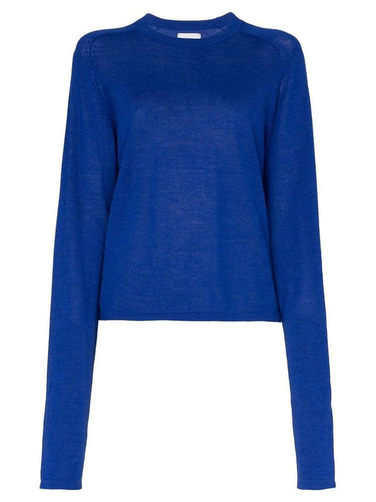 Carcel extended sleeve alpaca wool jumper - Blue