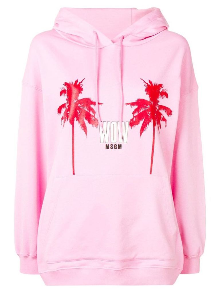MSGM palm tree hoodie - PINK