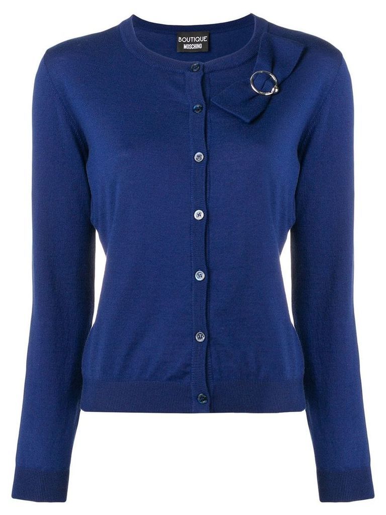 Boutique Moschino bow detailed cardigan - Blue