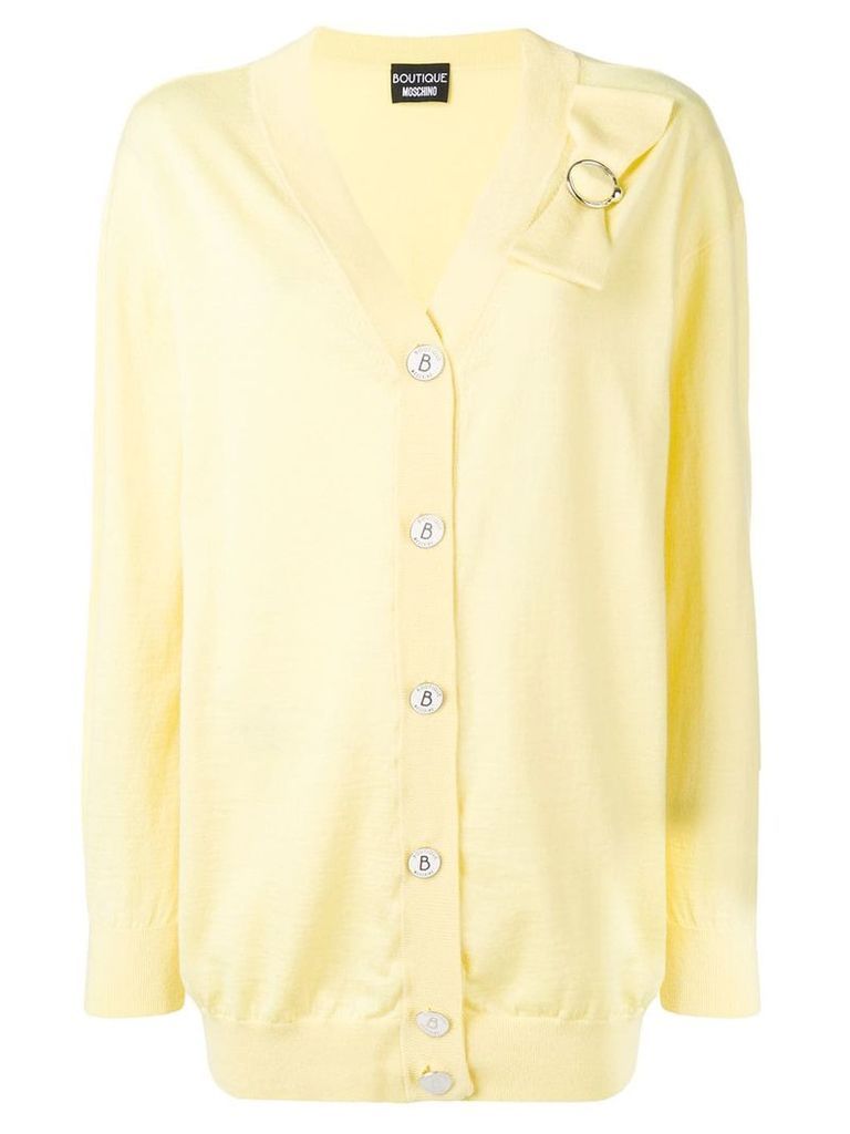 Boutique Moschino bow detail cardigan - Yellow