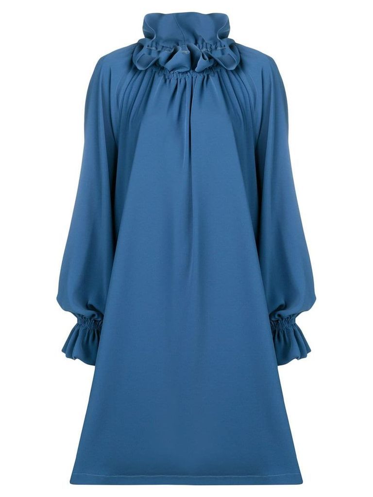 Mm6 Maison Margiela pleated off-the-shoulder dress - Blue