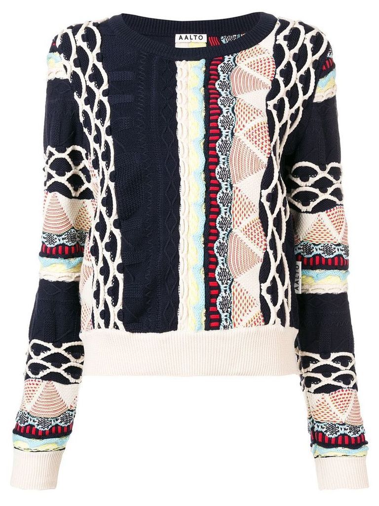 Aalto textured jacquard-knit sweater - Blue