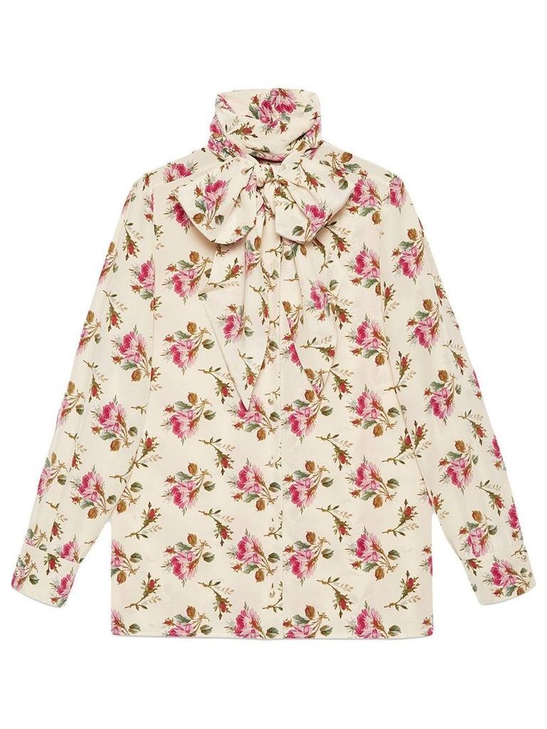 Gucci Rose print silk shirt - NEUTRALS
