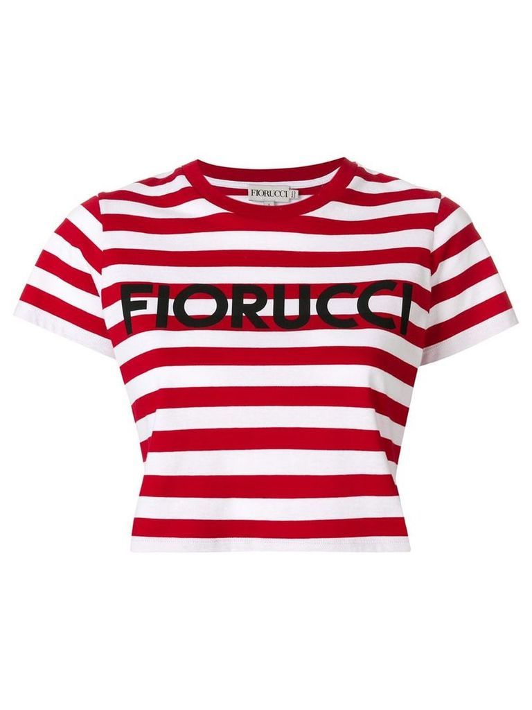 Fiorucci striped cropped T-shirt - Red