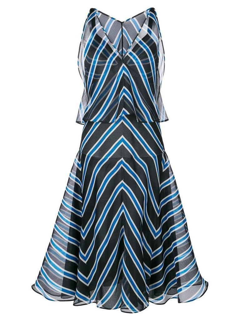 Fendi striped flared dress - Blue