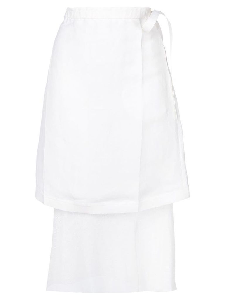 Helmut Lang double layer skirt - White