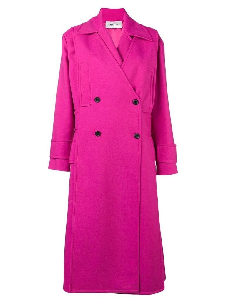 Valentino double breasted tricotine coat - Pink