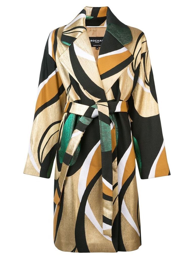 Rochas printed belted coat - Multicolour