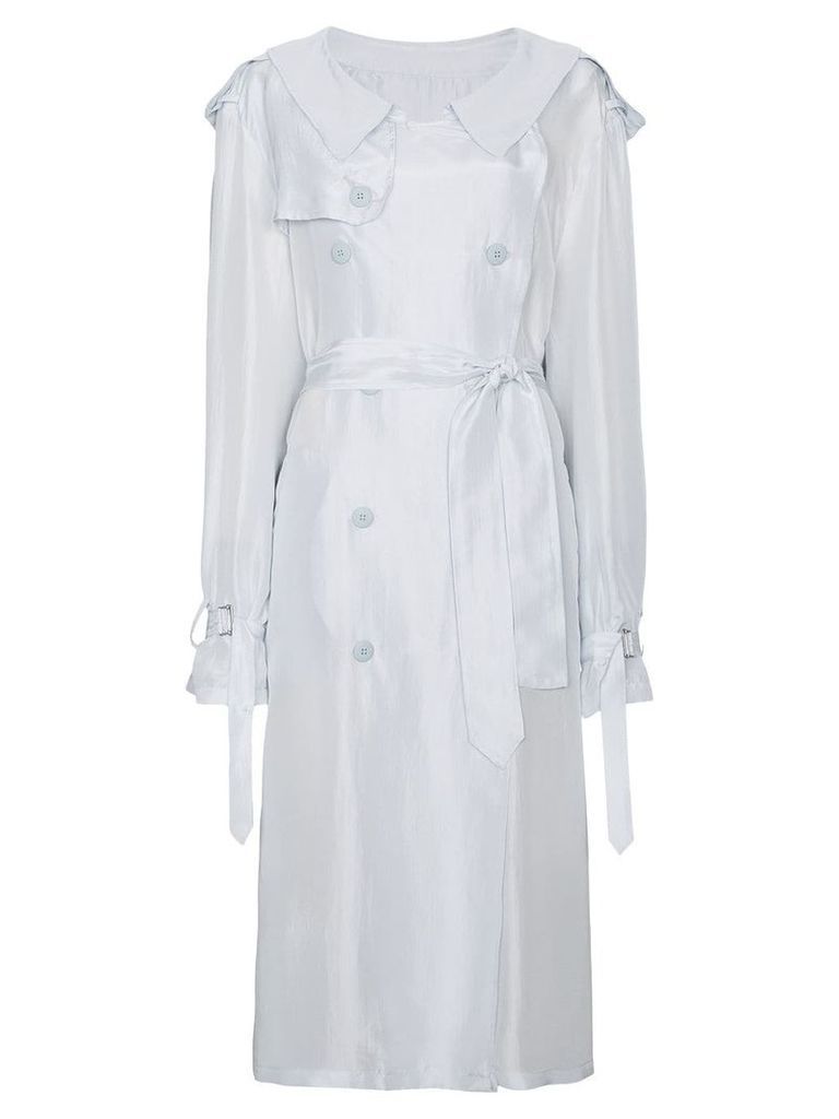Unravel Project Silk Trench Coat - White