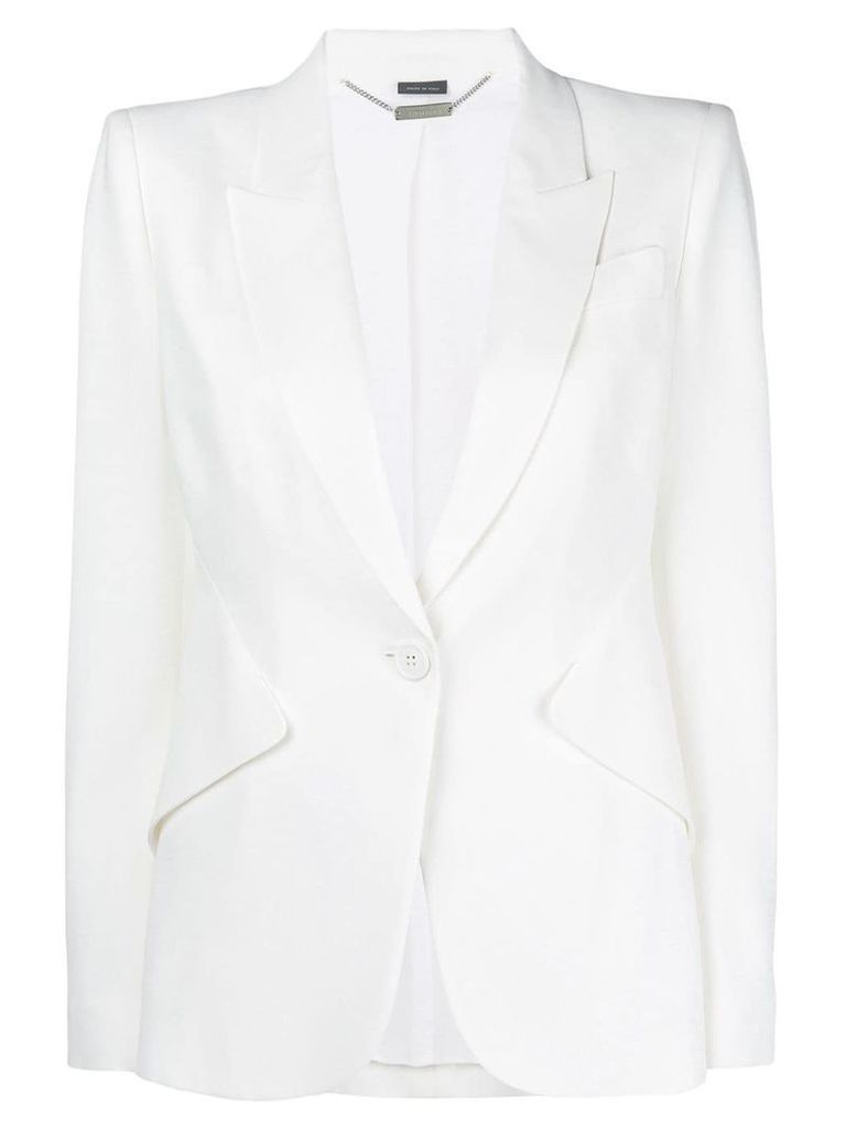 Alexander McQueen single button blazer - White