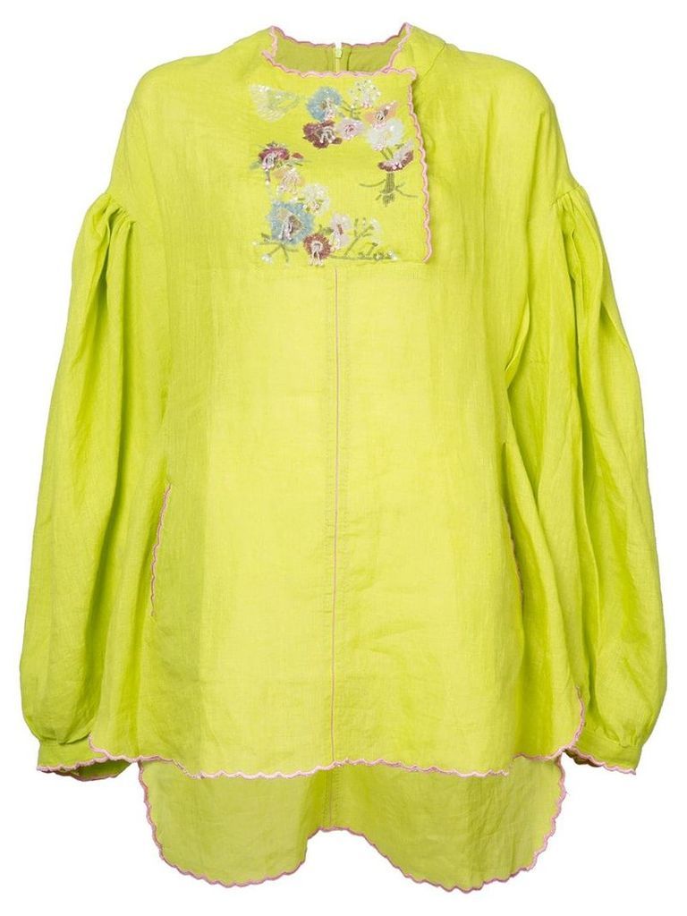 Natasha Zinko embroidered tunic top - Yellow