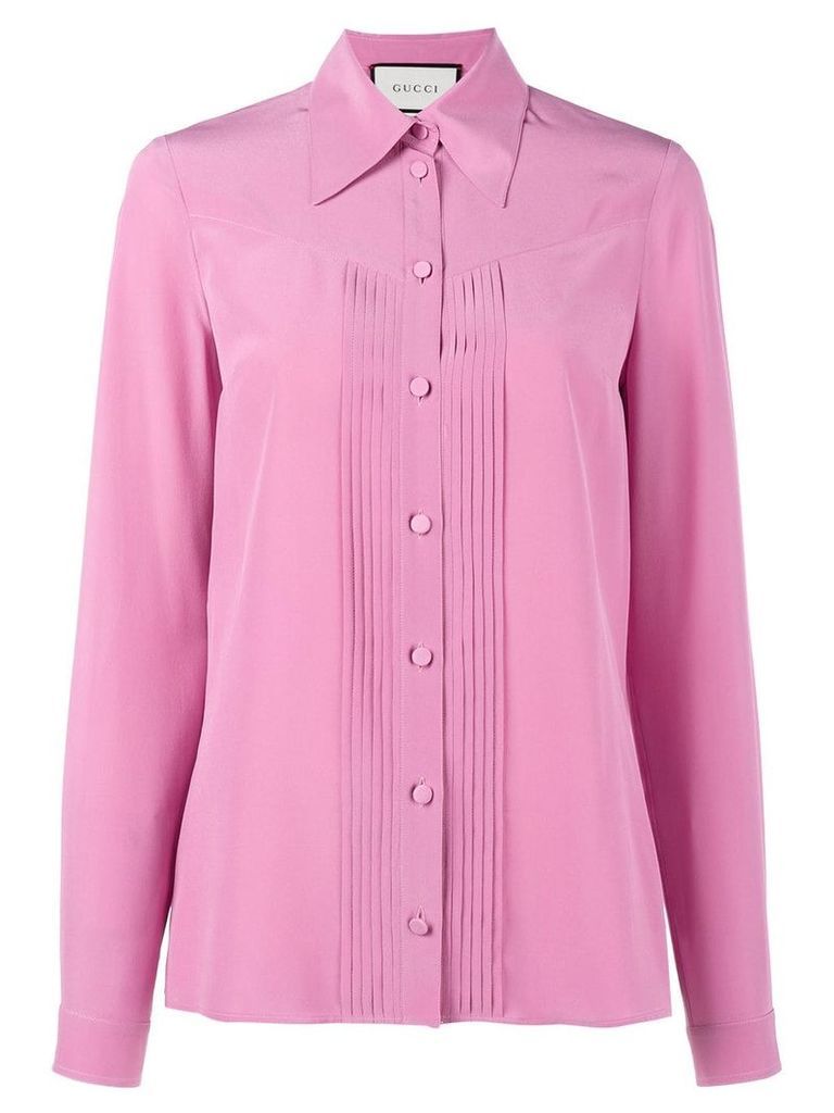 Gucci pleated silk blouse - PINK