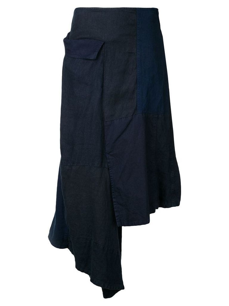 Yohji Yamamoto flap patched skirt - Blue