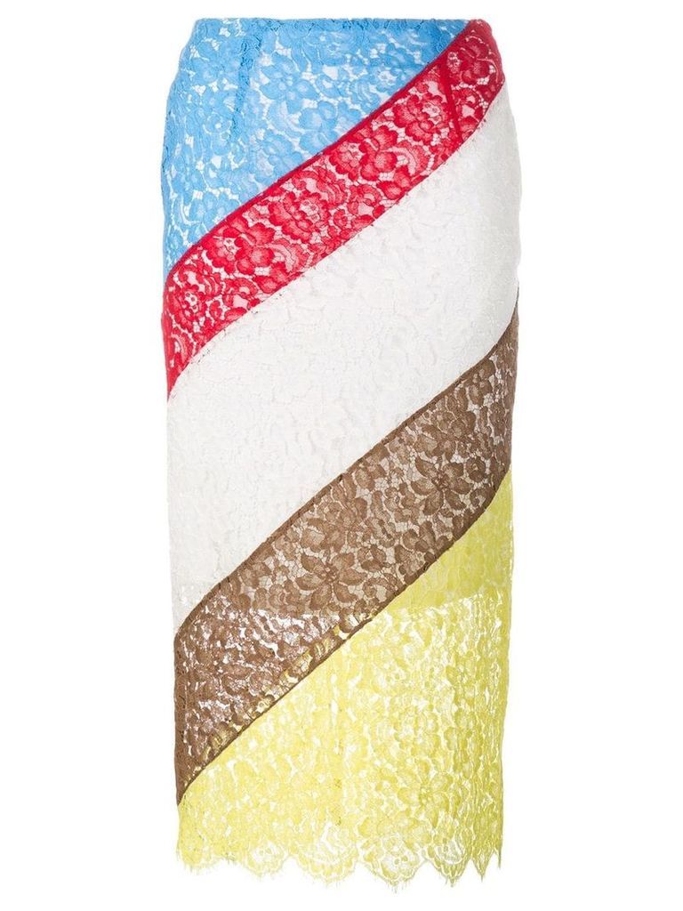 Preen By Thornton Bregazzi colour block lace skirt - Multicolour