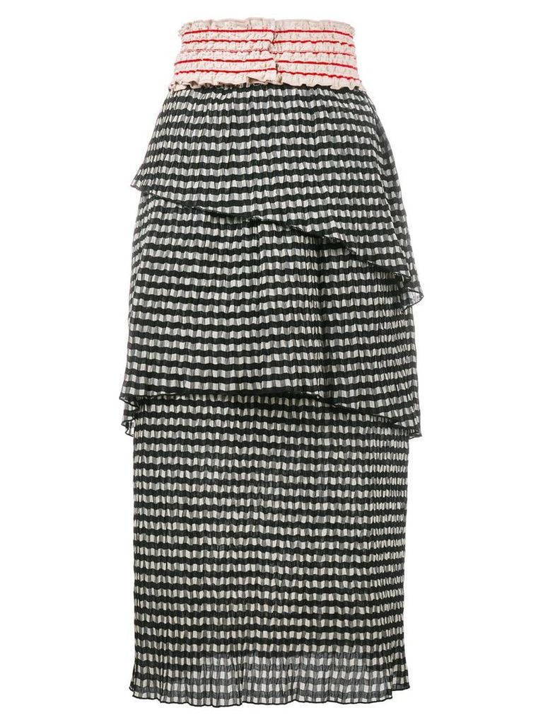 Rosie Assoulin gingham tiered skirt - Black