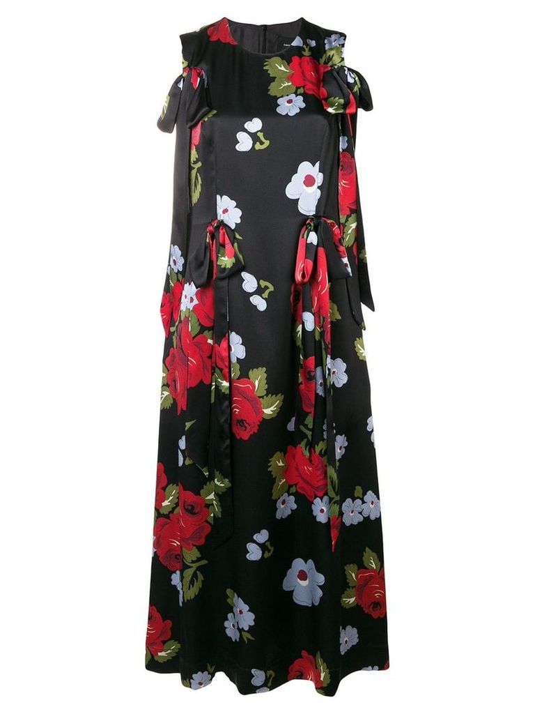 Simone Rocha bow ribbon floral dress - Black