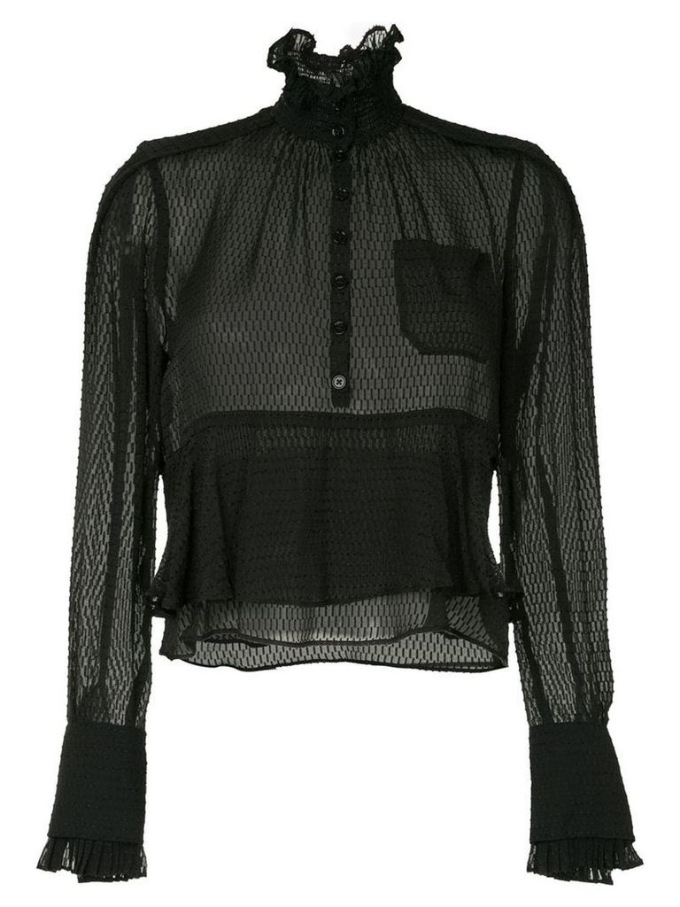 Carven frilled loose blouse - Black