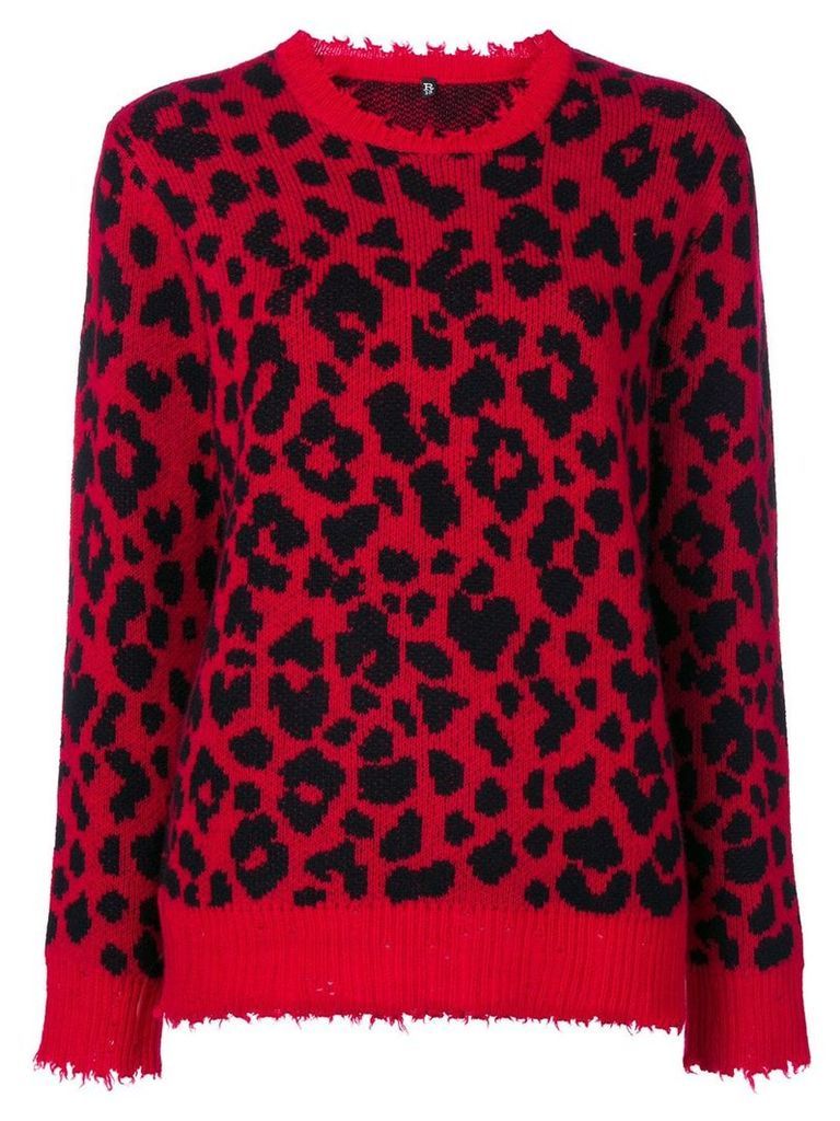 R13 leopard knit sweater - Red