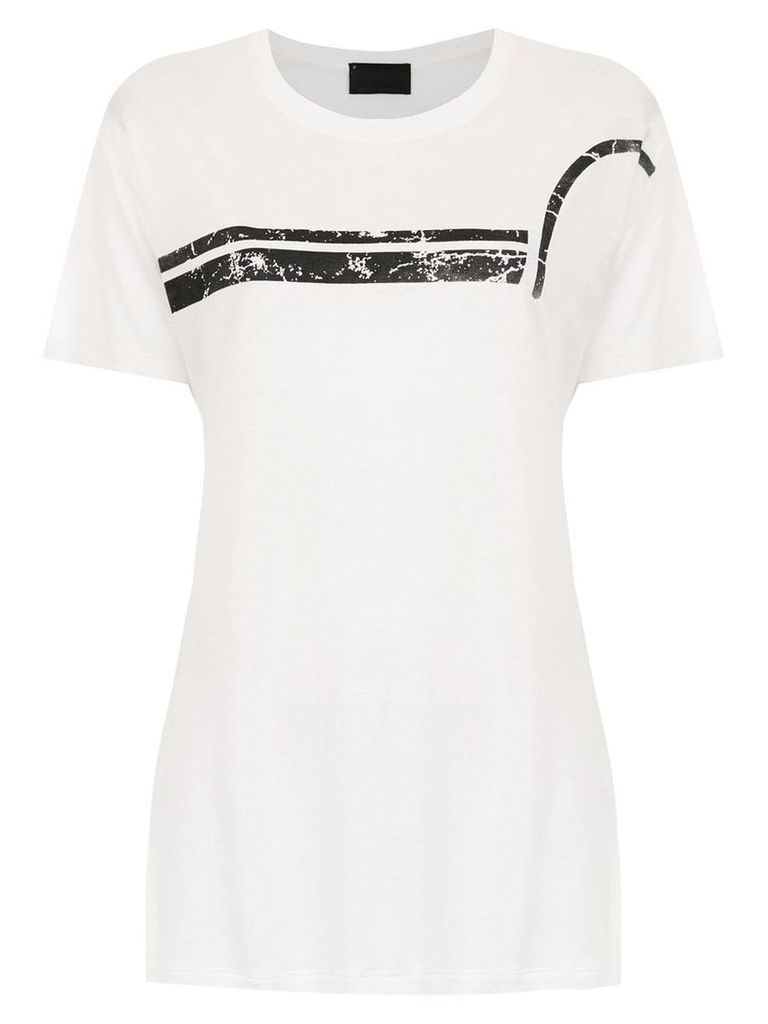 Andrea Bogosian t-shirt whit stripe front detail - White