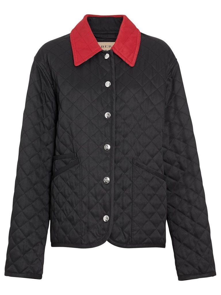 Burberry Diamond Quilted Barn Jacket - Black