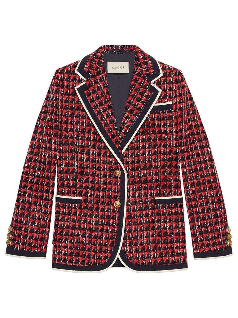 Gucci Geometric tweed jacket - Red
