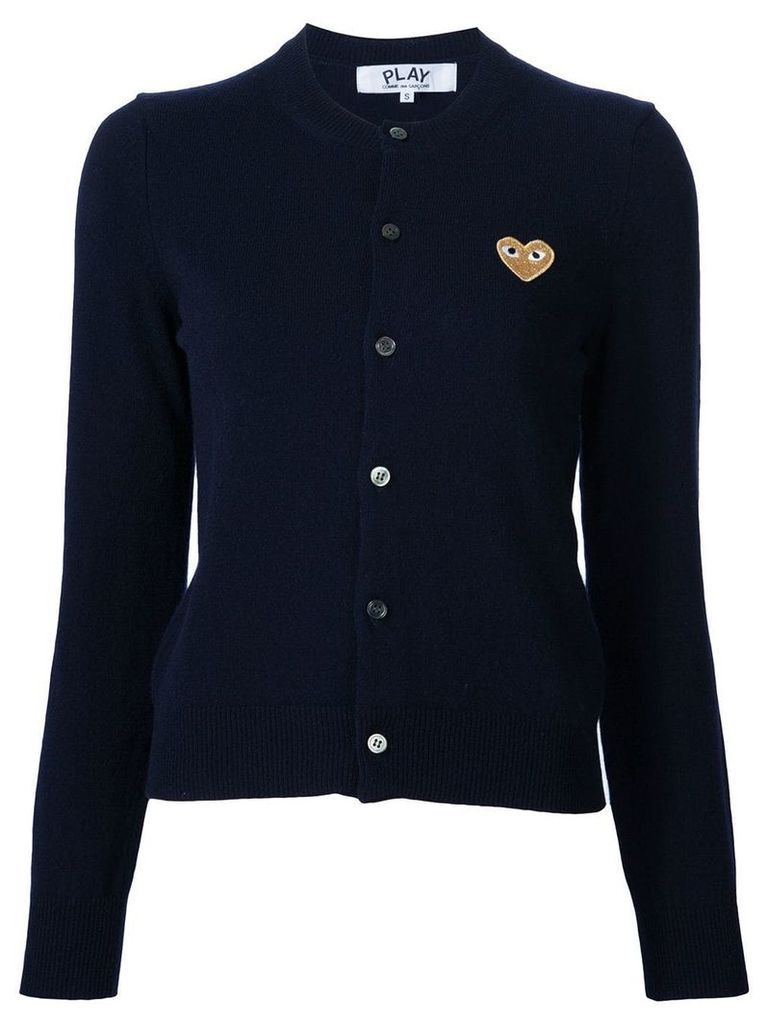 Comme Des Garçons Play embroidered heart cardigan - Blue