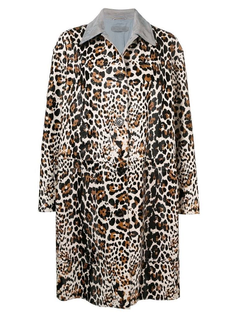 Bottega Veneta leopard print coat - Brown