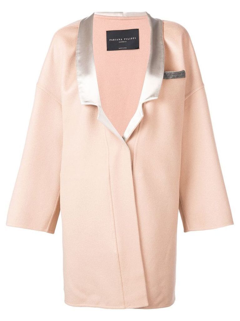 Fabiana Filippi oversized embellished pocket coat - NEUTRALS