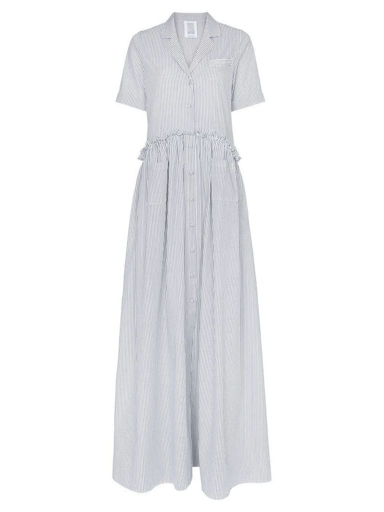 Rosie Assoulin striped button down maxi dress - White
