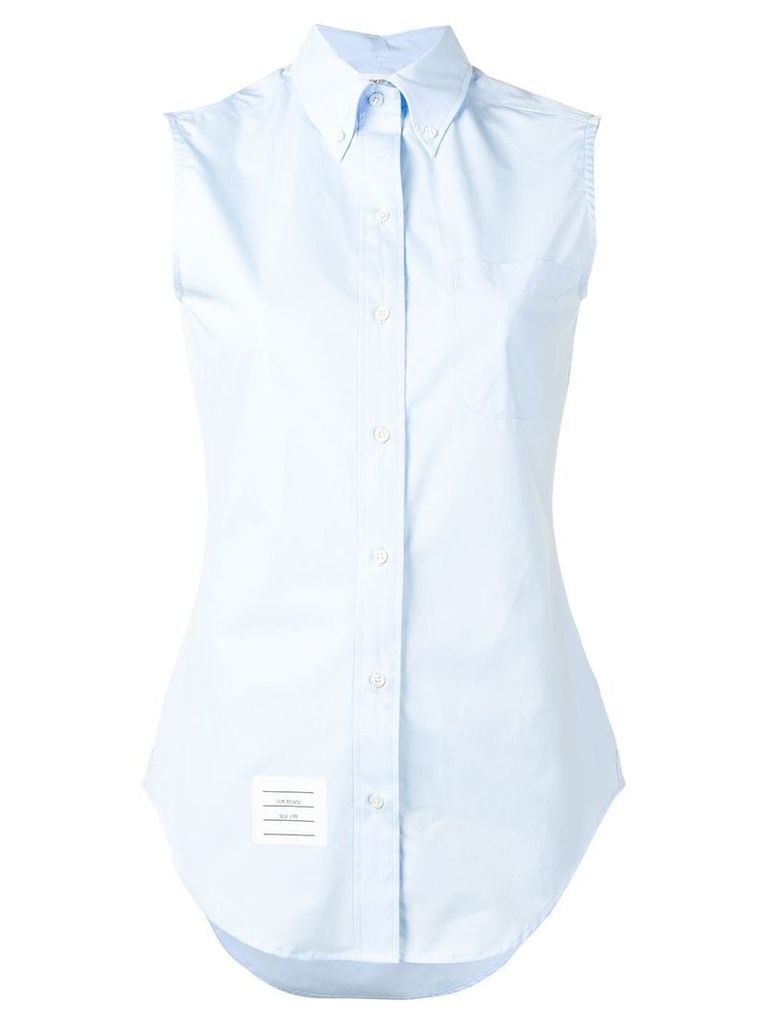 Thom Browne button down sleeveless shirt - Blue