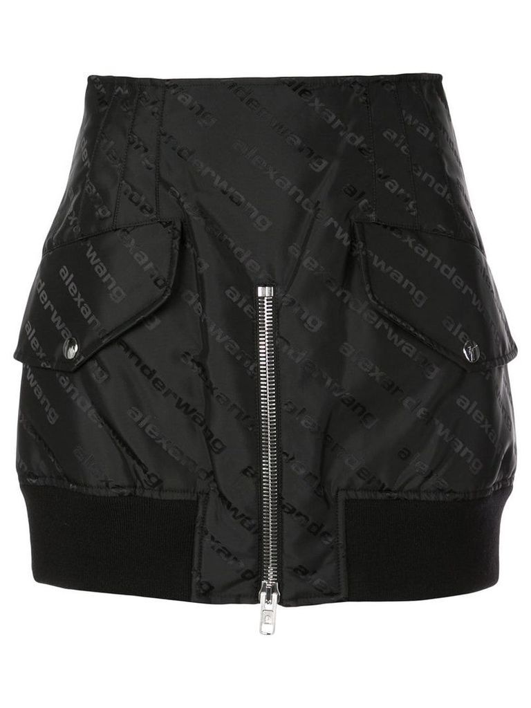 Alexander Wang logo cargo mini skirt - Black
