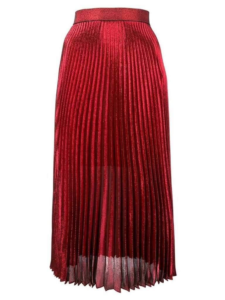 Christopher Kane pleated midi skirt - Red