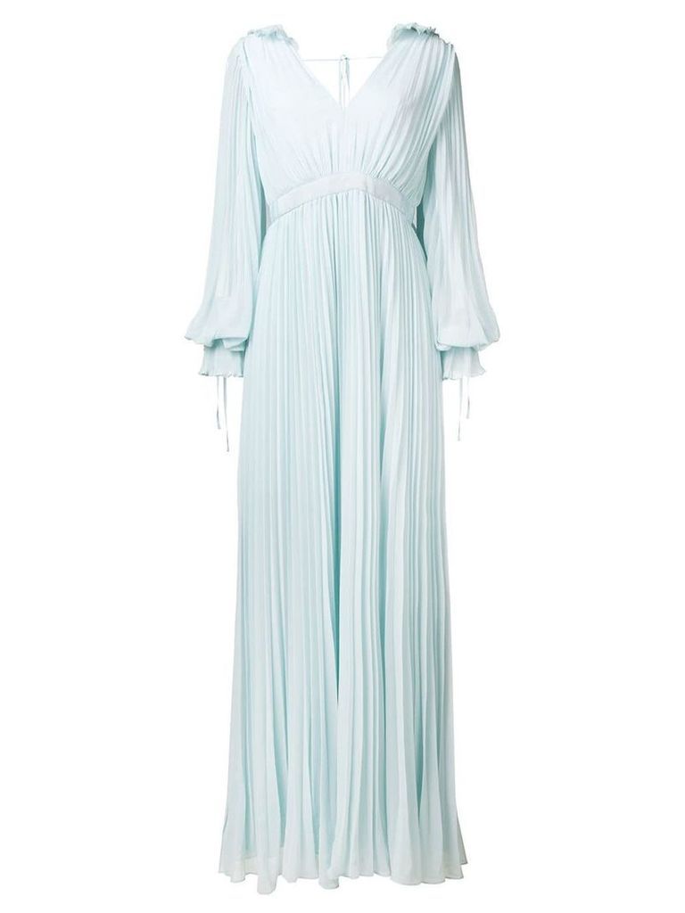 Self-Portrait pleated evening gown - Blue