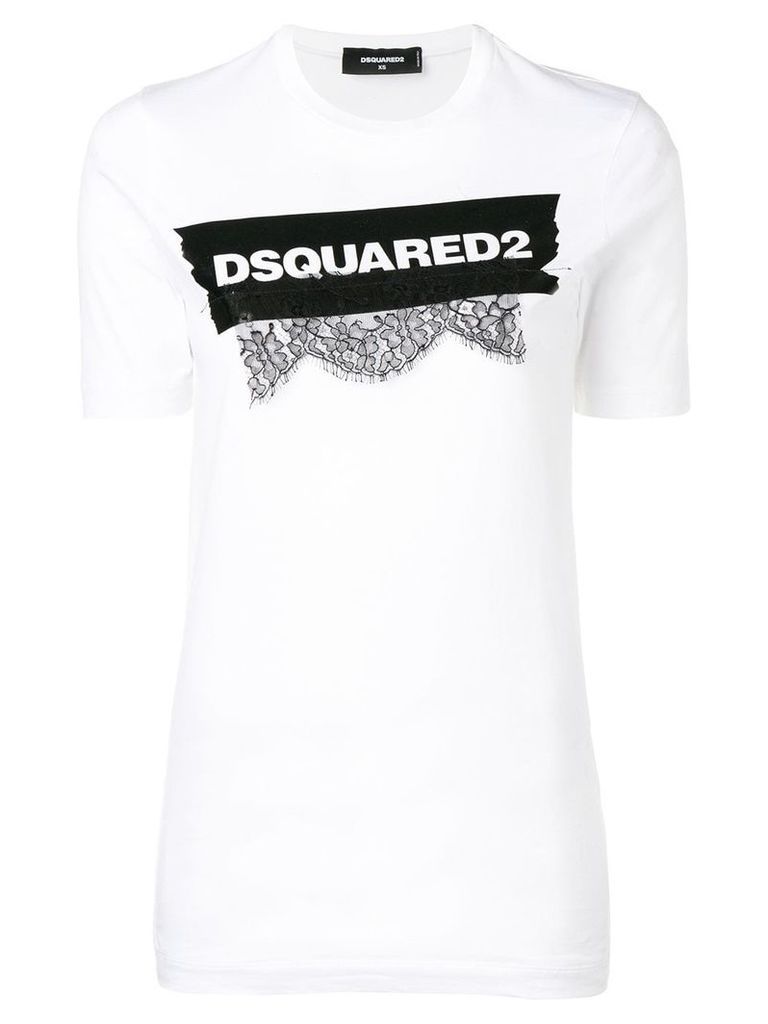 Dsquared2 lace appliqué logo T-shirt - White