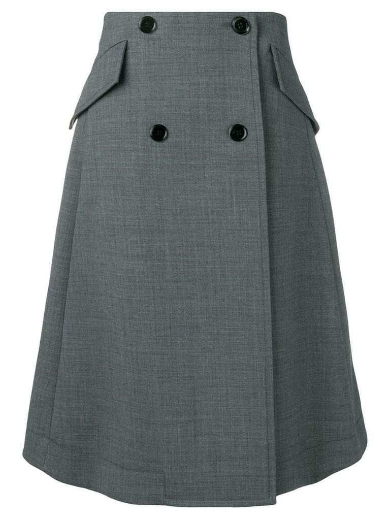 Mm6 Maison Margiela buttoned A-line skirt - Grey