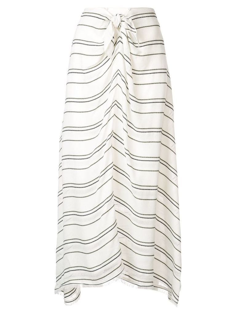 Proenza Schouler Crepe Stripe Tied Skirt - White