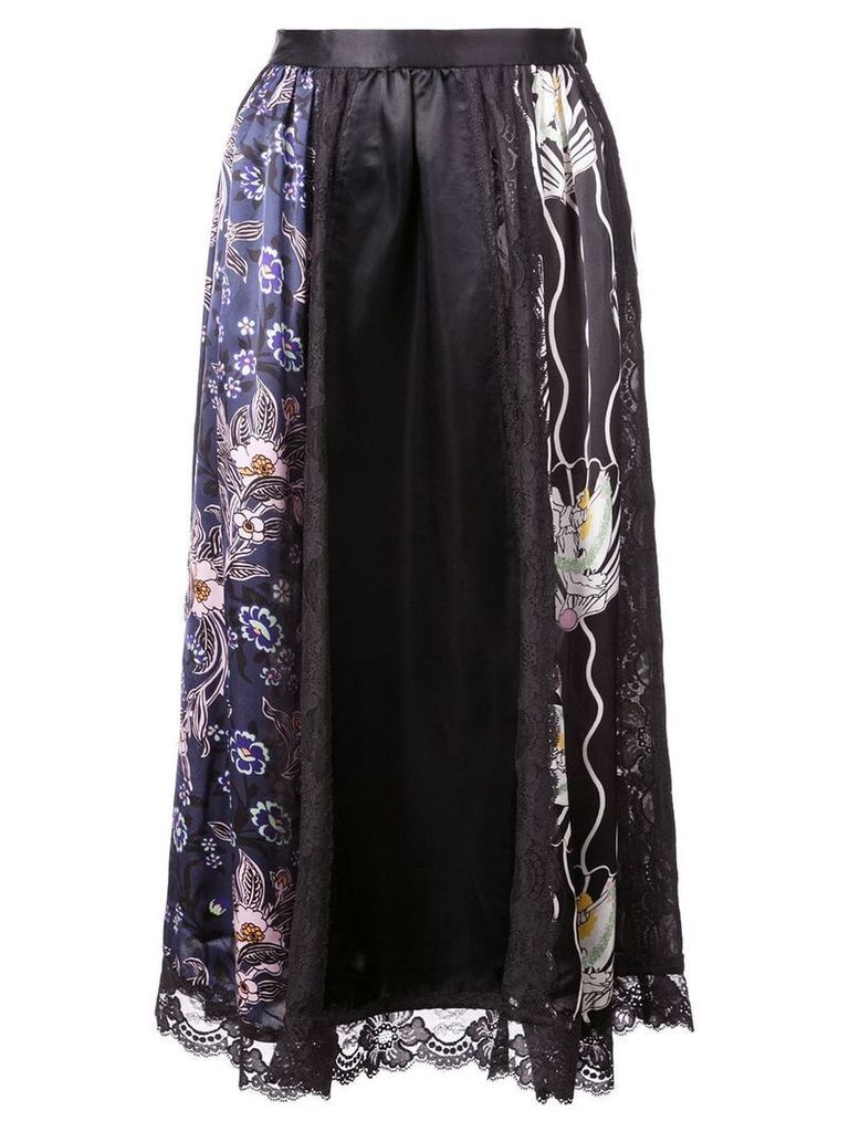Jill Stuart floral print panels skirt - Black
