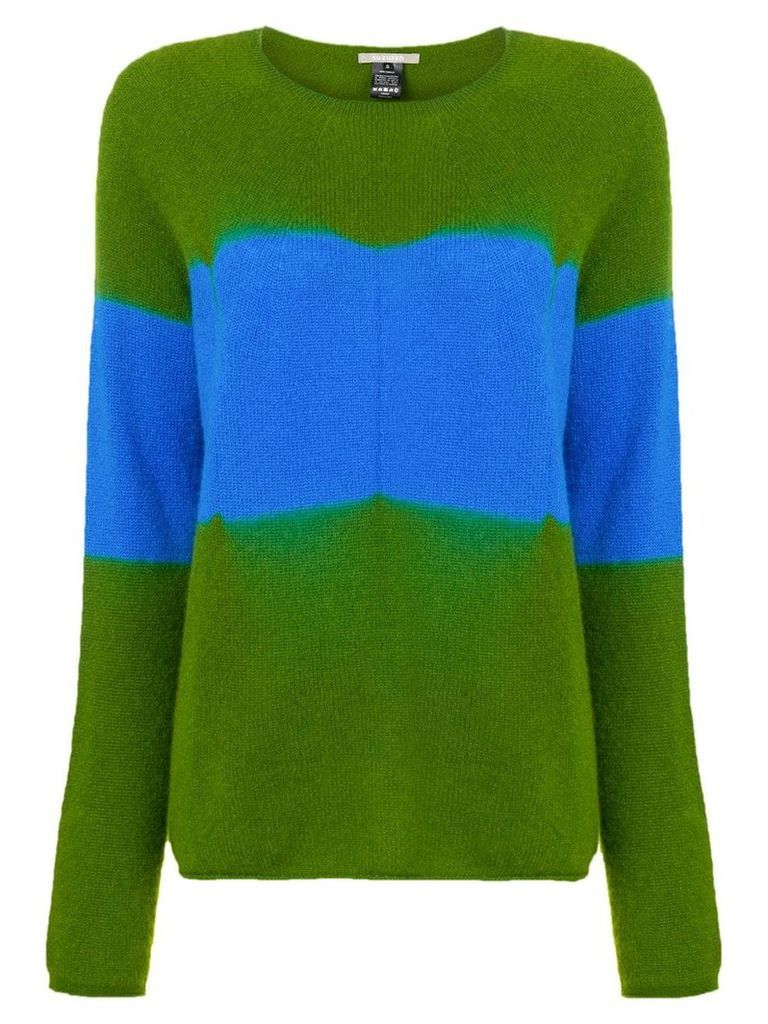 Suzusan cashmere two-tone sweater - Green
