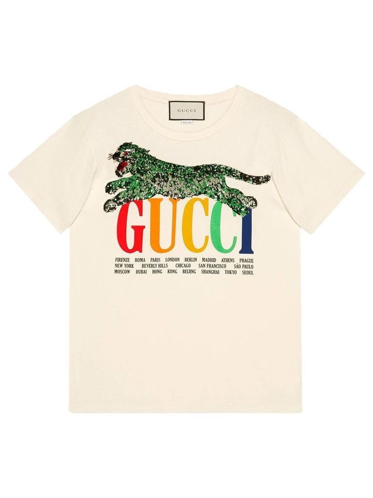 Gucci Gucci Cities T-shirt with tiger - White
