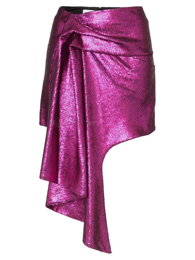 Halpern asymmetric hem mini skirt - PURPLE