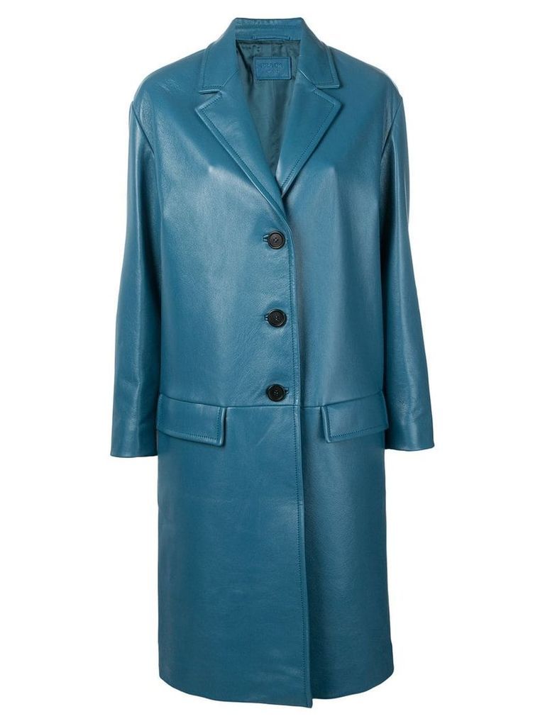 Prada single breasted coat - Blue