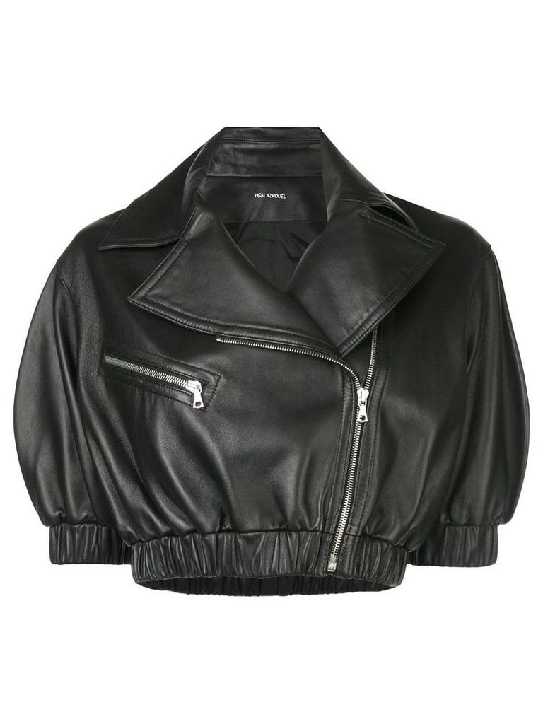 Yigal Azrouel cropped biker jacket - Black