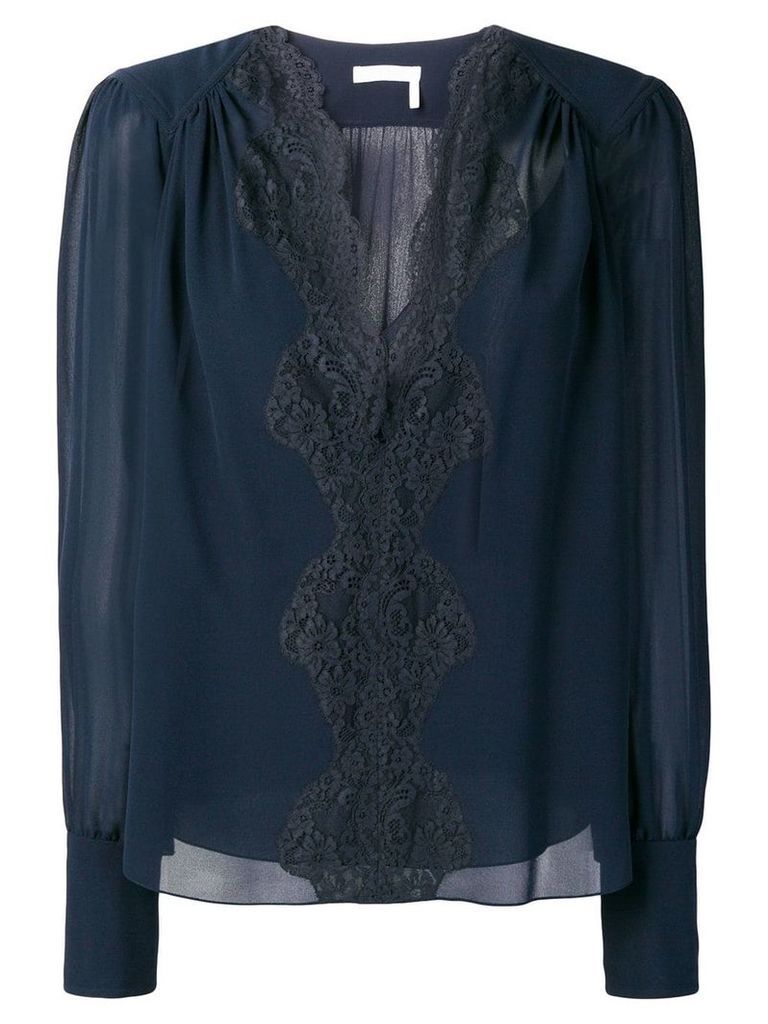 Chloé lace panel blouse - Blue