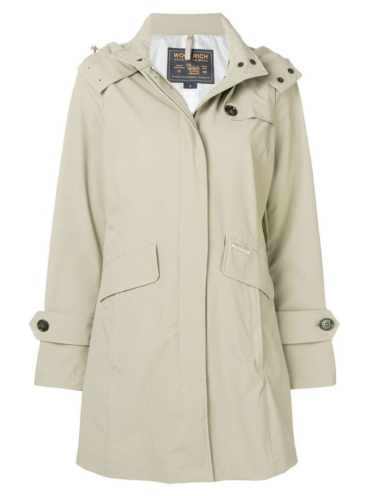 Woolrich hooded coat - NEUTRALS