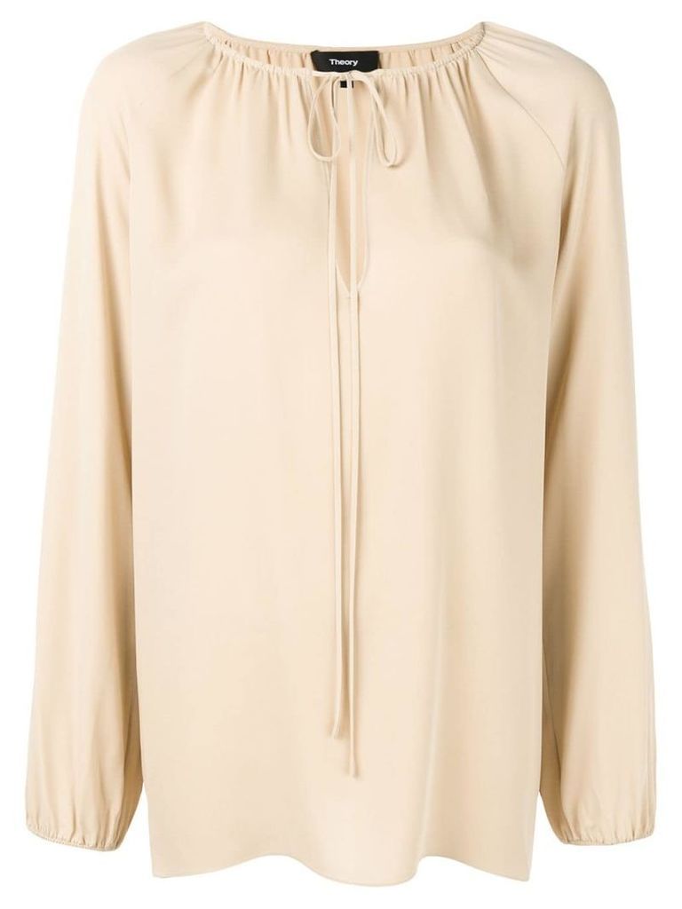 Theory tied neck blouse - Neutrals