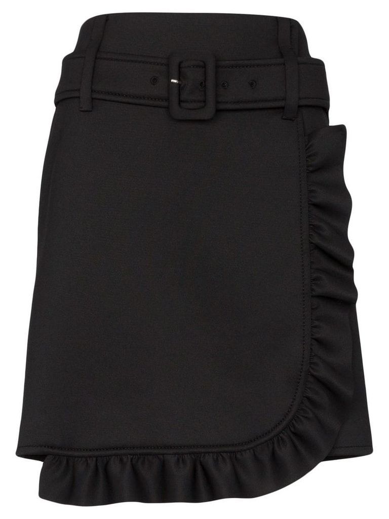 Prada belted ruffle mini skirt - Black