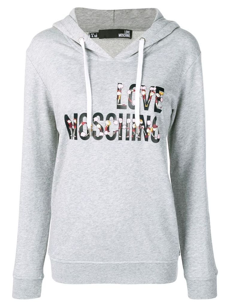 Love Moschino Cheerleader Doll logo hoodie - Grey