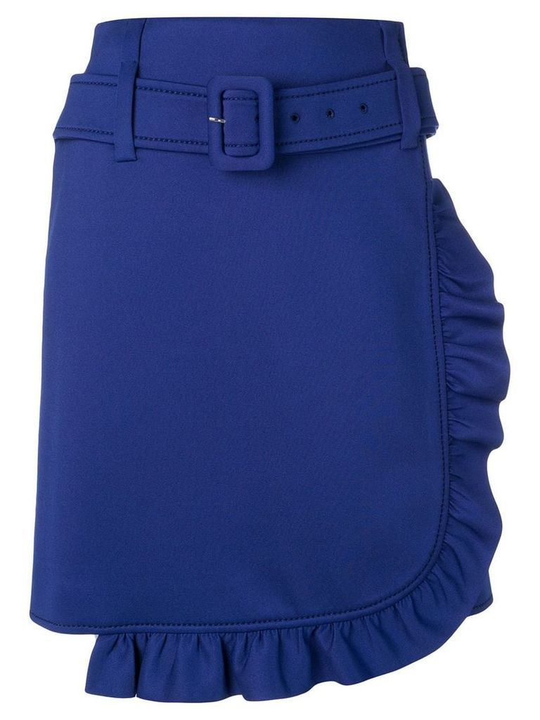 Prada belted asymmetric skirt - Blue